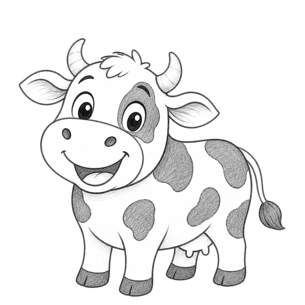 cartoon cow drawing