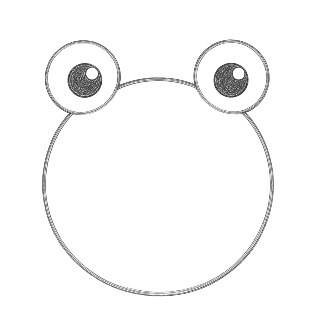 step 2 add big frog eyes