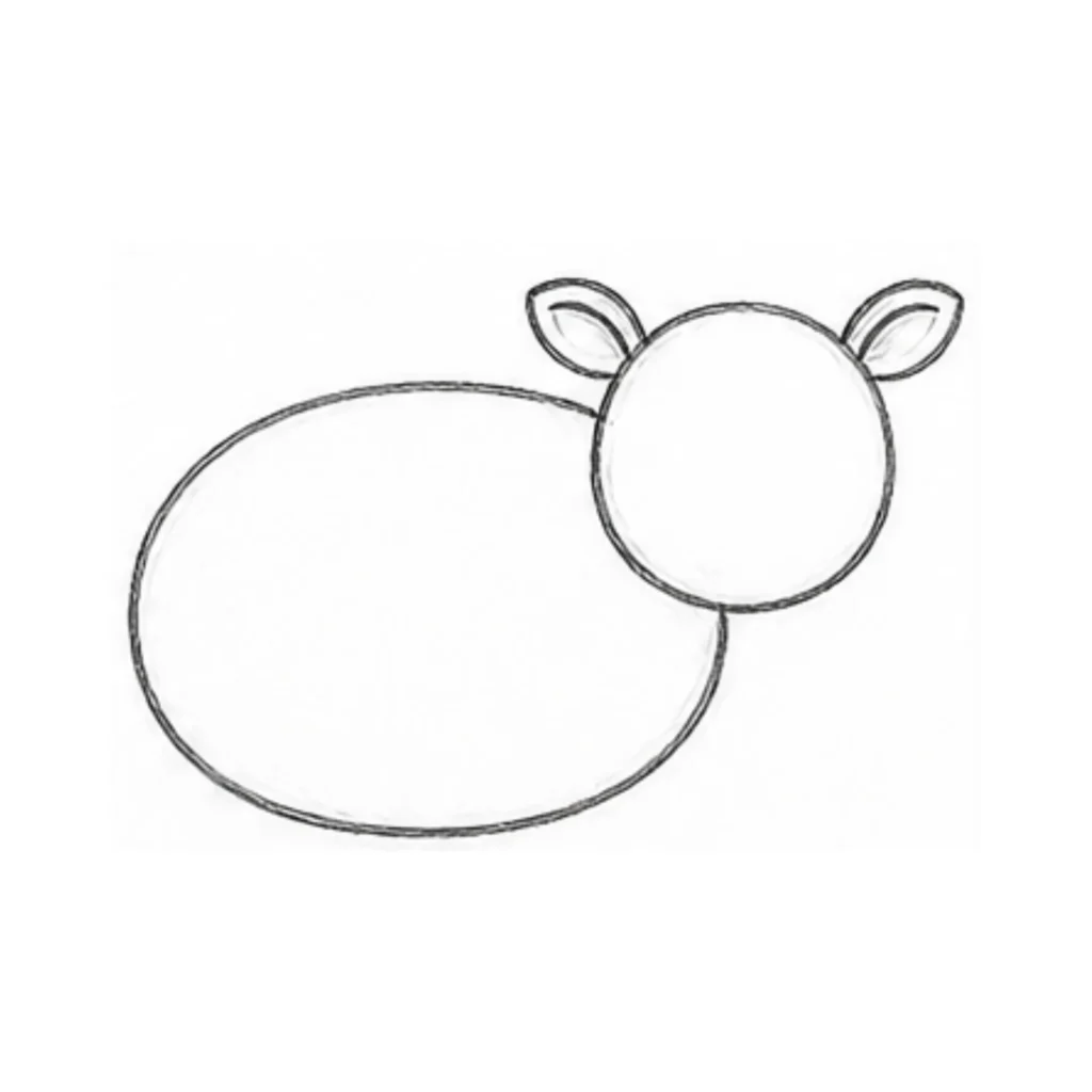 step 3 add two small ears on top of the head