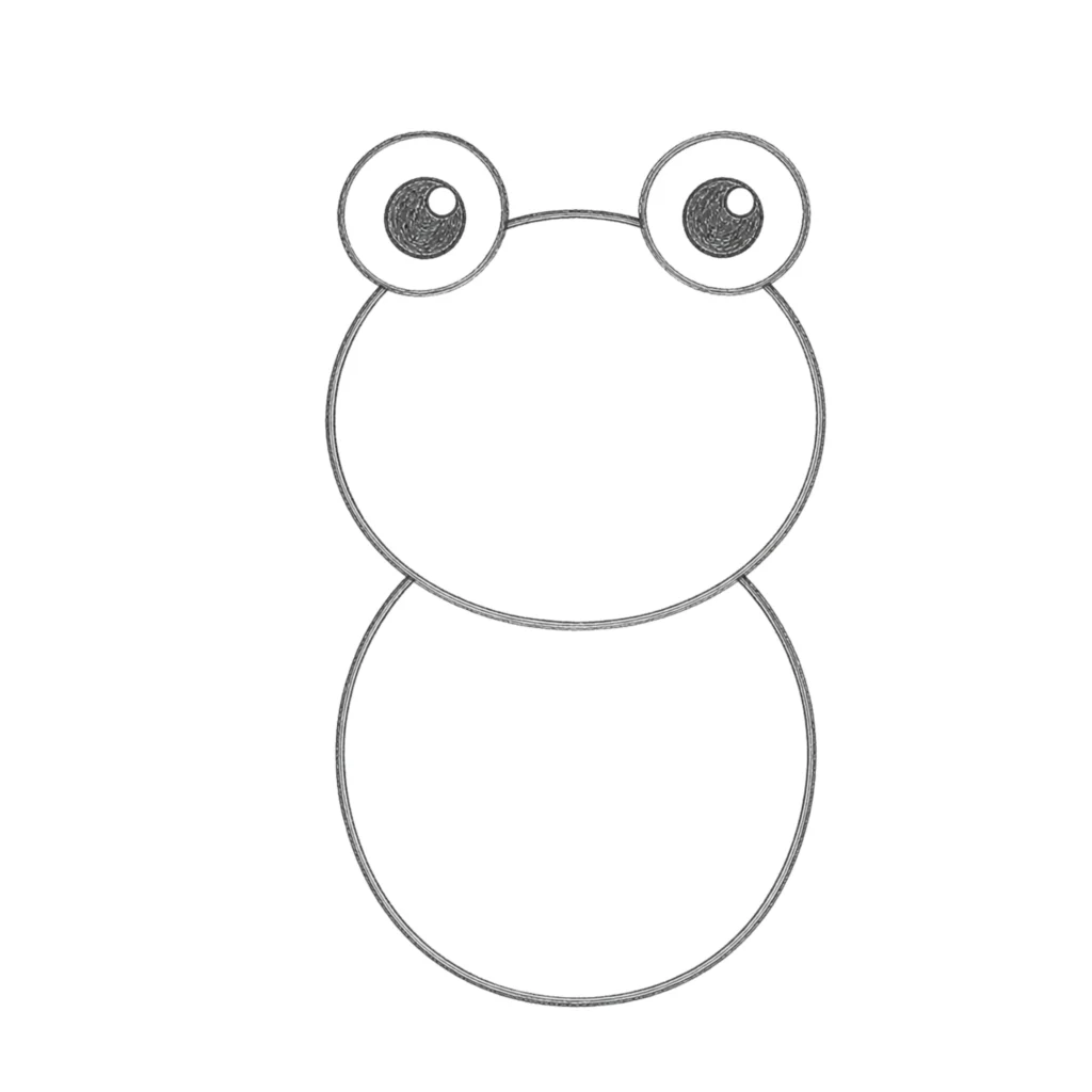 step 3 draw the frog’s body