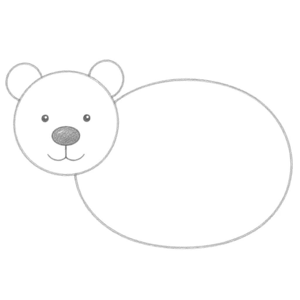 step 4 draw the bear’s face