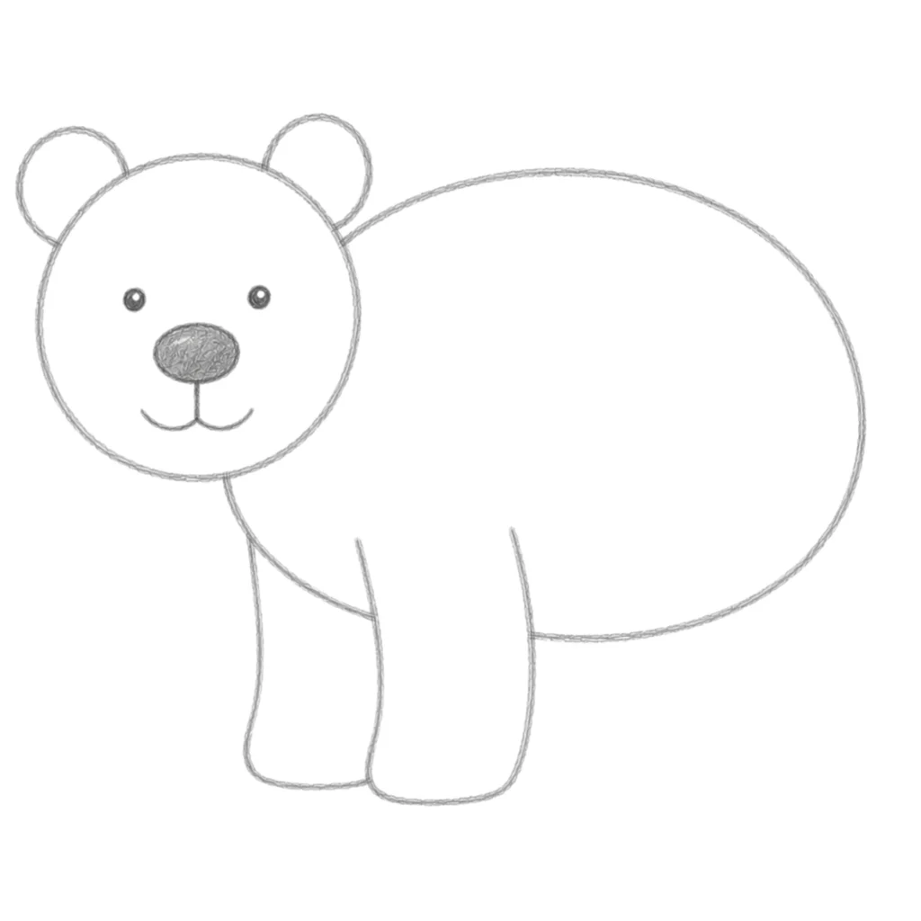 step 5 draw the front legs