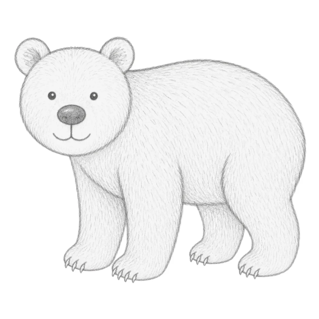 step 8 draw the bear’s fur