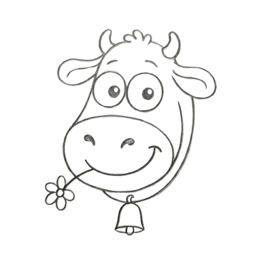 cow head drawing