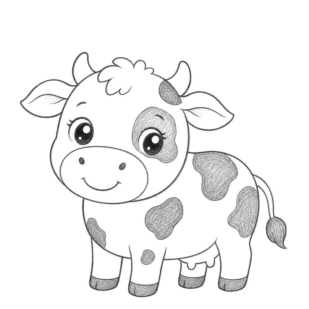 cute cow drawing