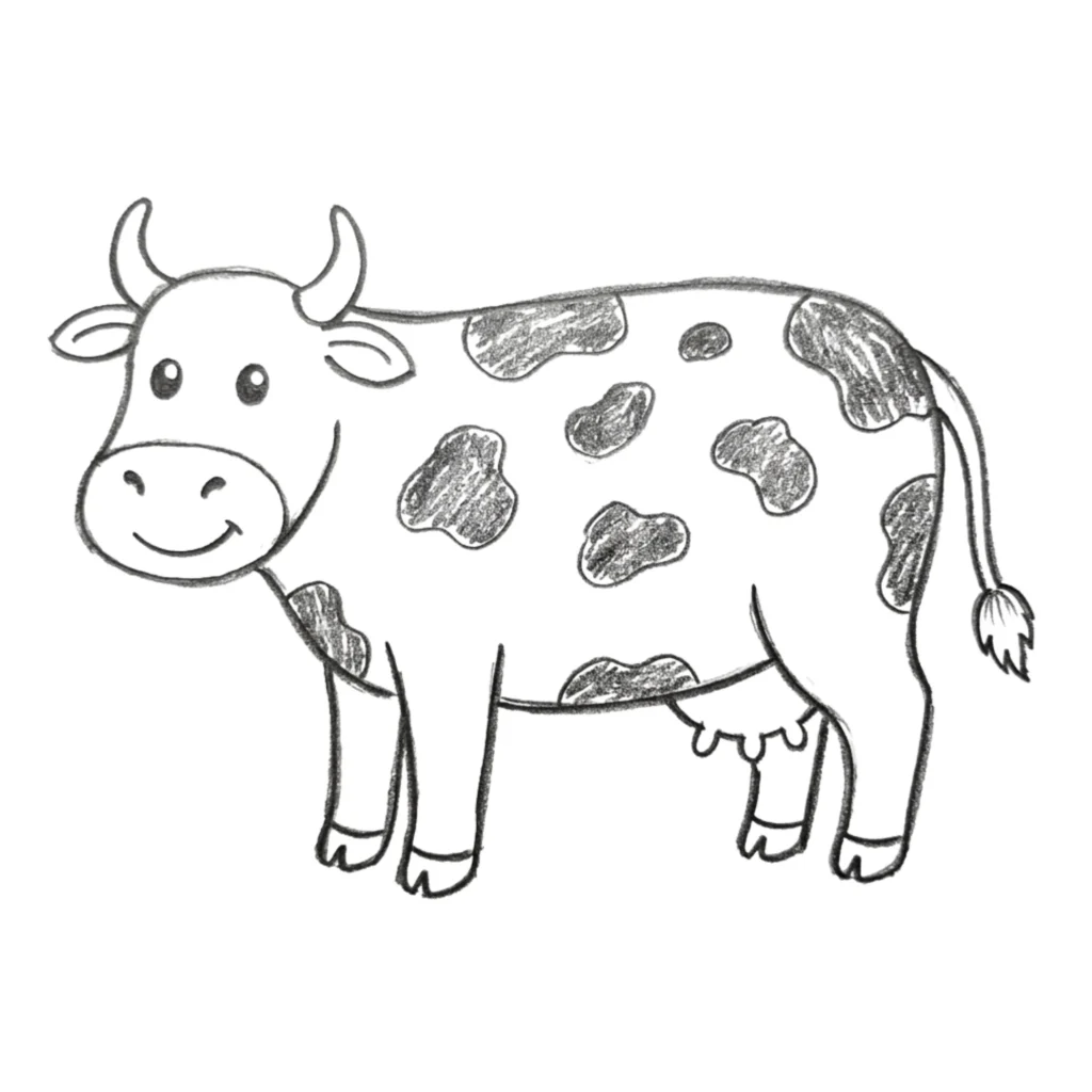 spotted cow drawing