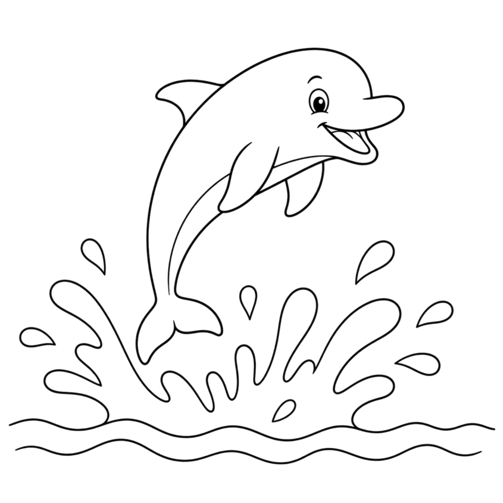 Playful dolphin drawing