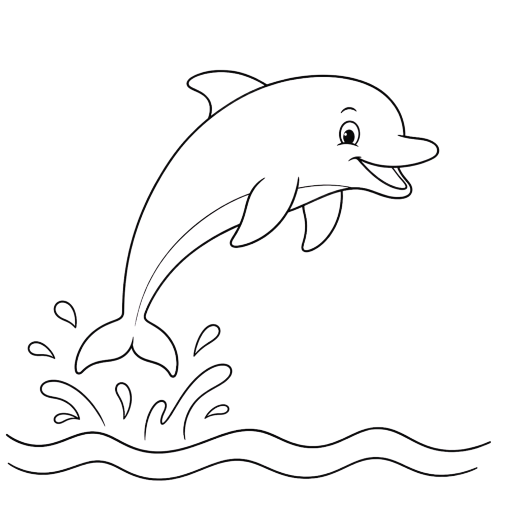 Jumping dolphin drawing