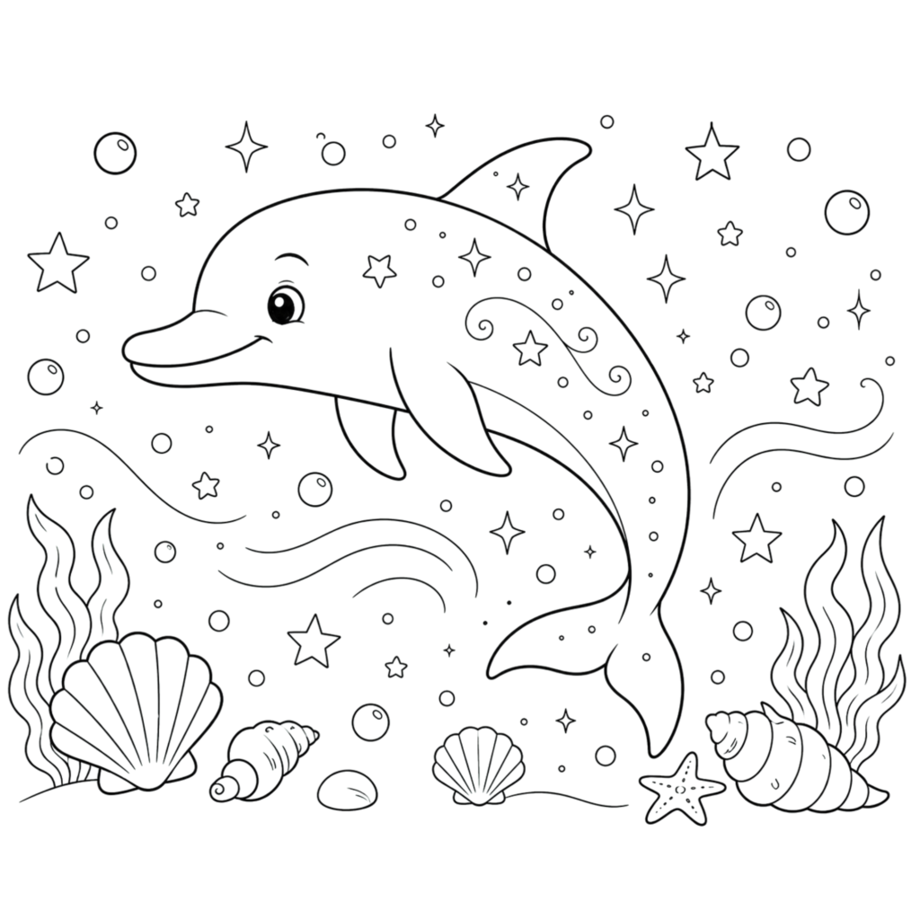 Dolphin fantasy drawing