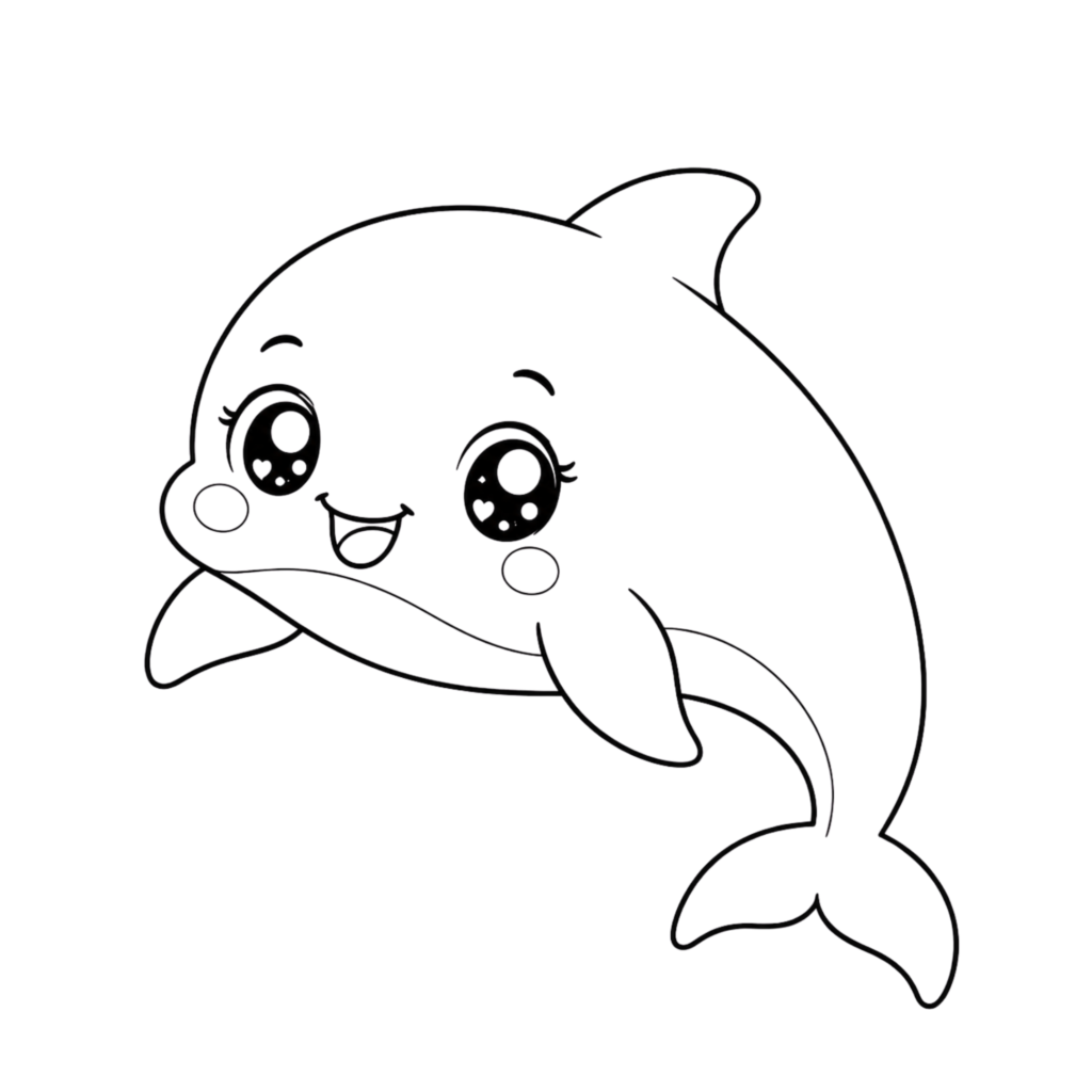 kawaii dolphin drawing