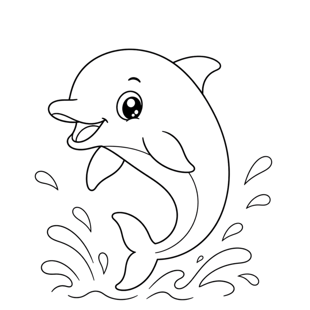 Dolphin splash drawing