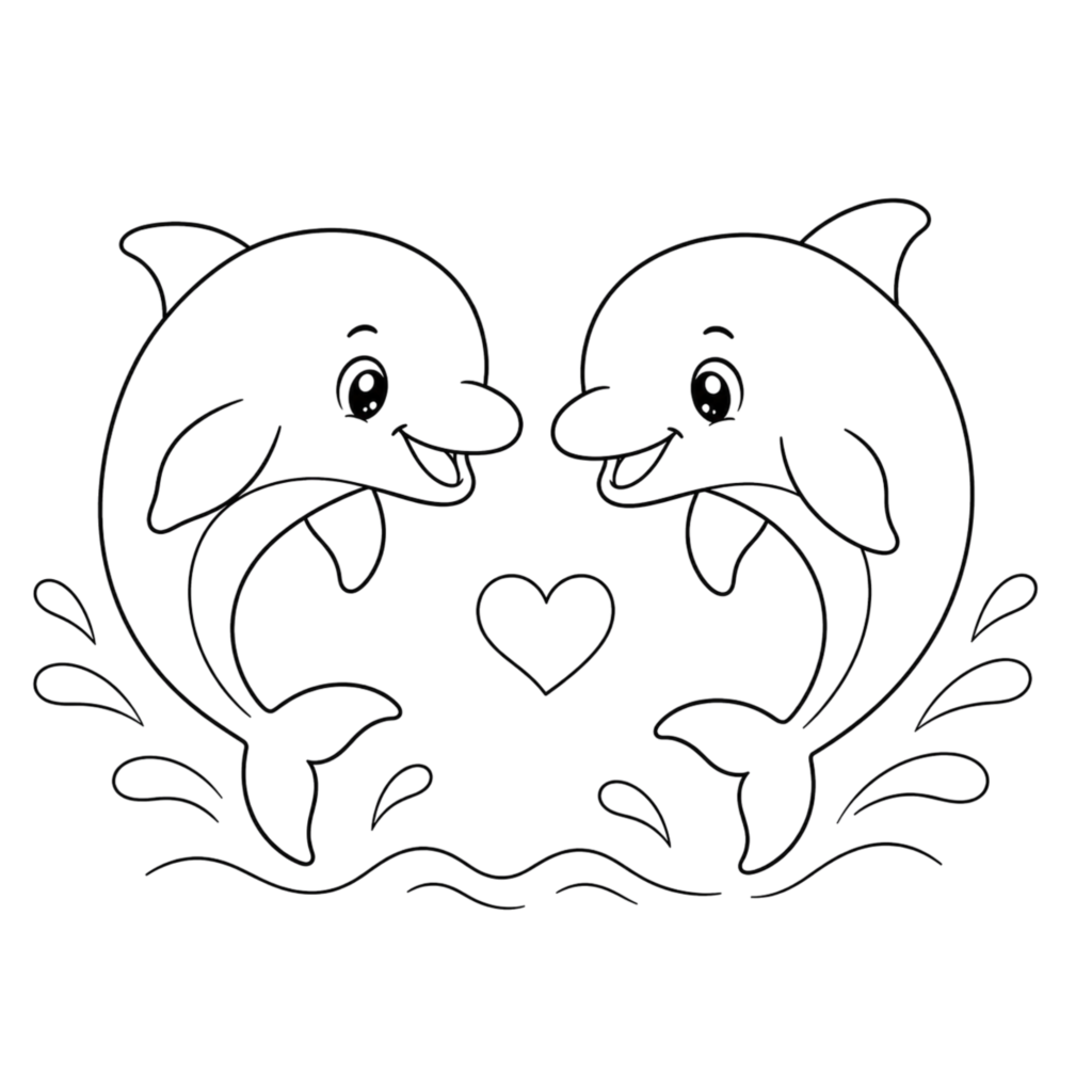 Dolphin couple drawing