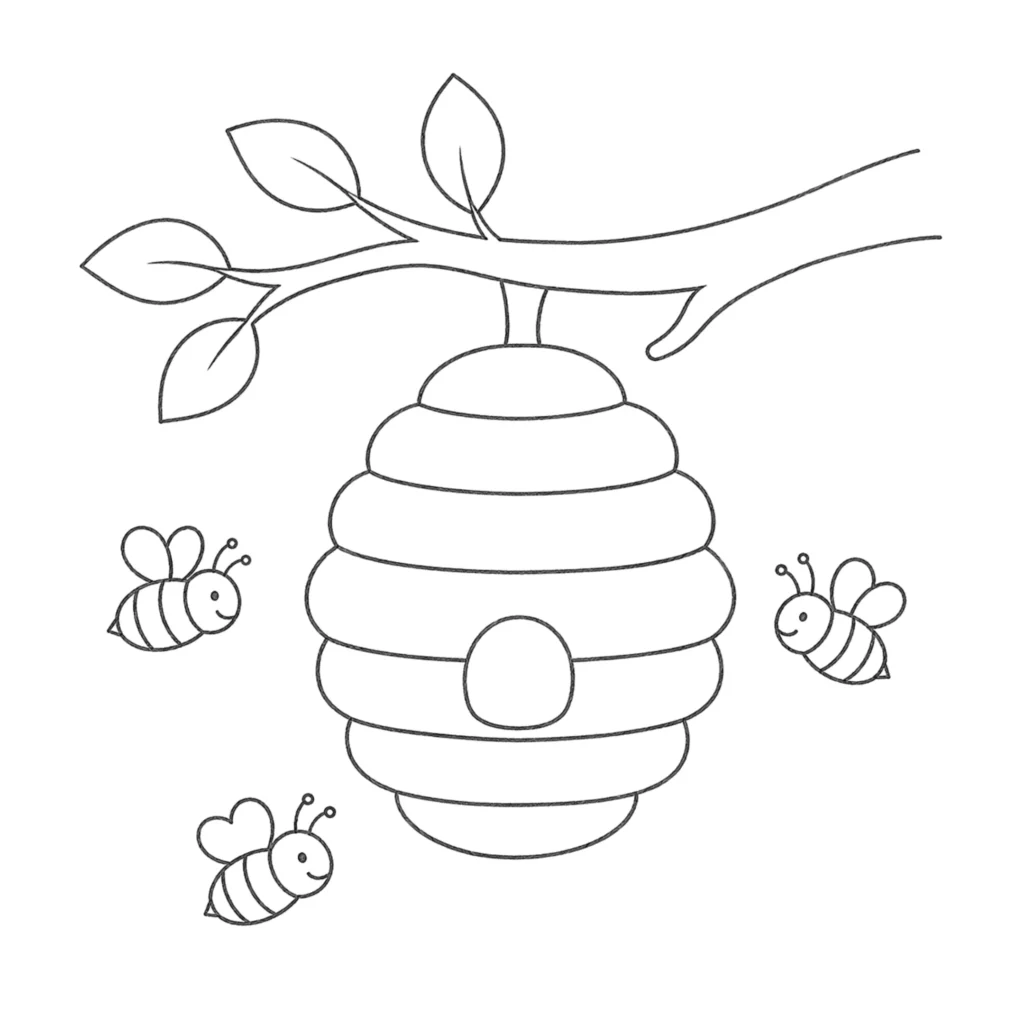 Bee hive drawing