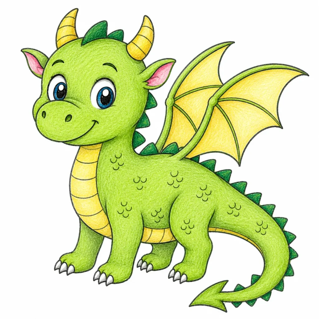 Step 8: Finish and color your dragon