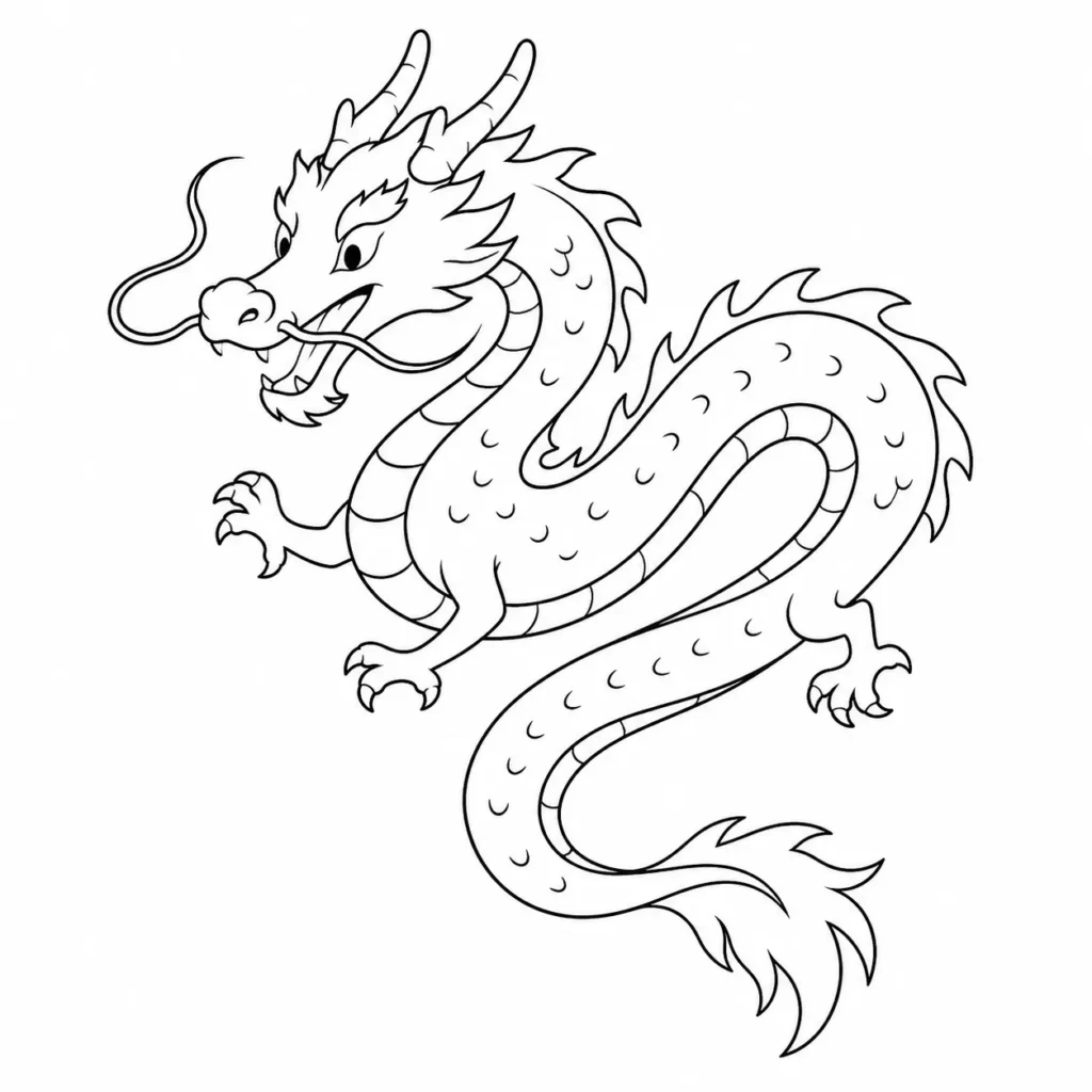 Asian dragon drawing