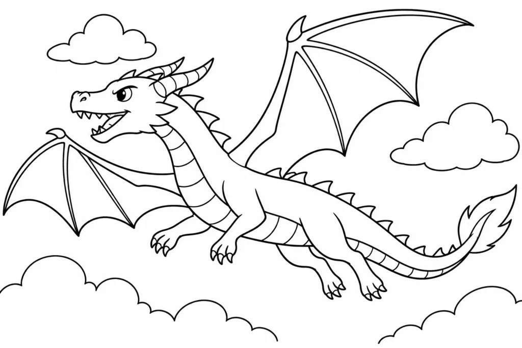 Flying dragon drawing