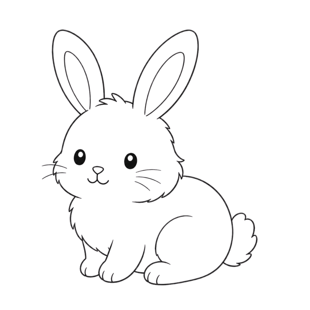 Fluffy rabbit drawing