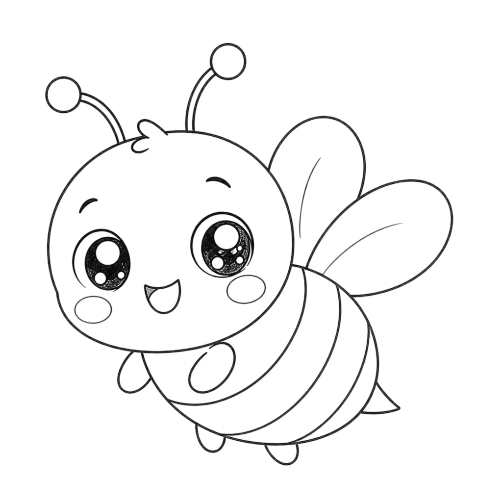 Kawaii bee drawing