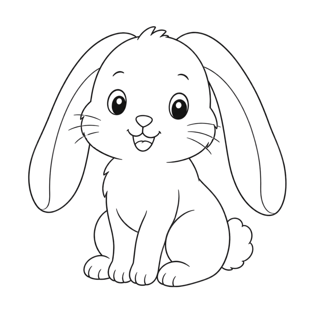 Rabbit with big ears drawing