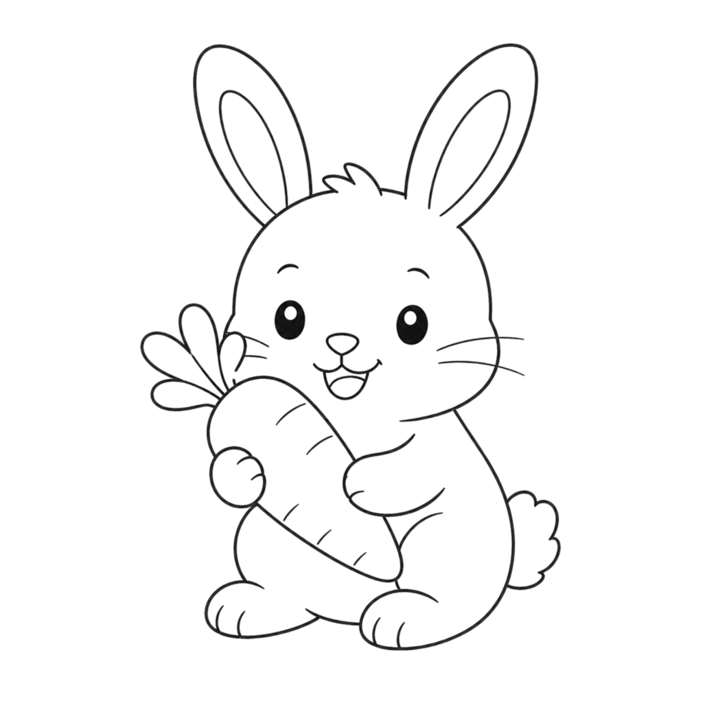 Rabbit with carrot drawing