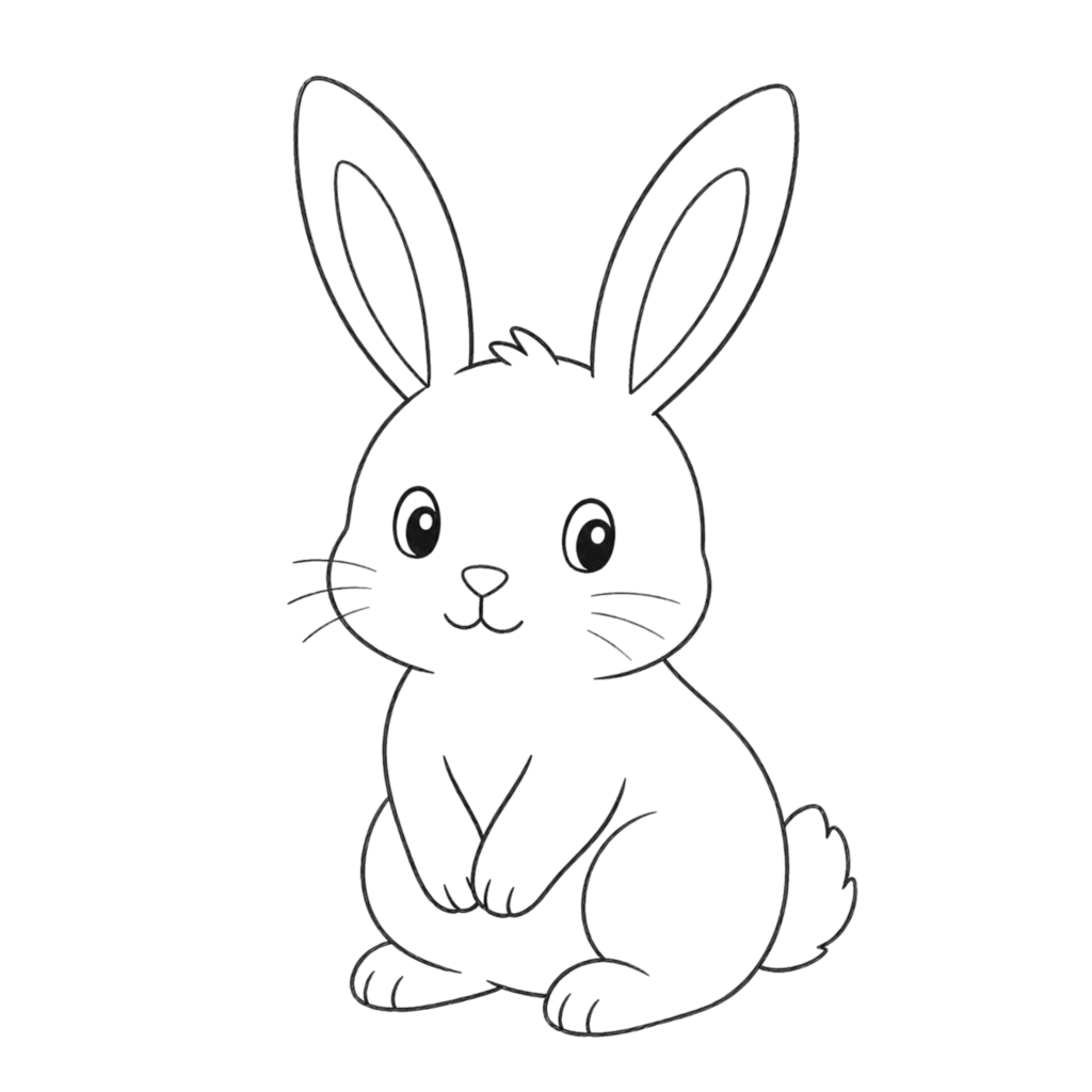 Sitting rabbit drawing