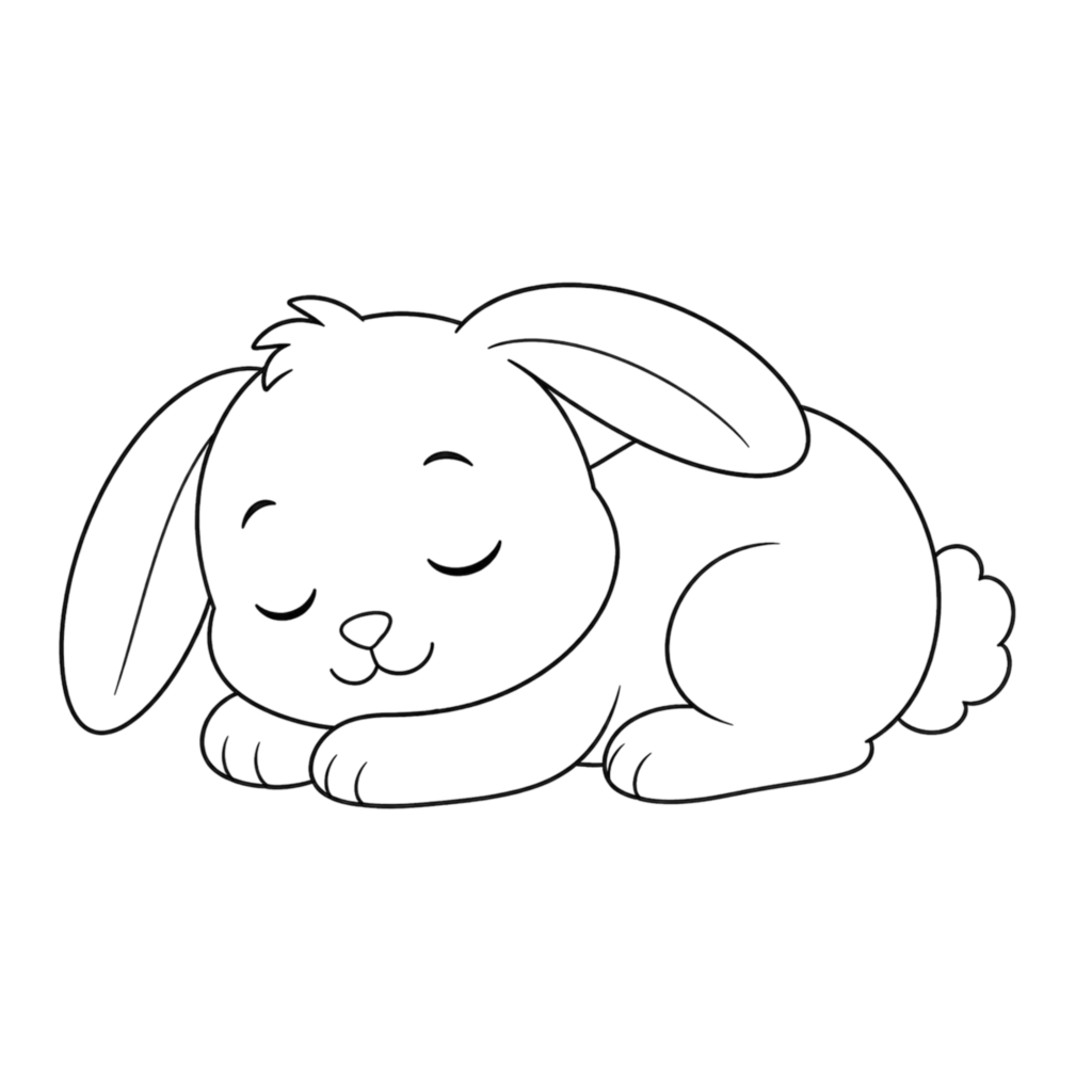Sleeping rabbit drawing