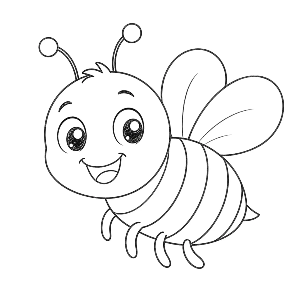 Smiling bee drawing