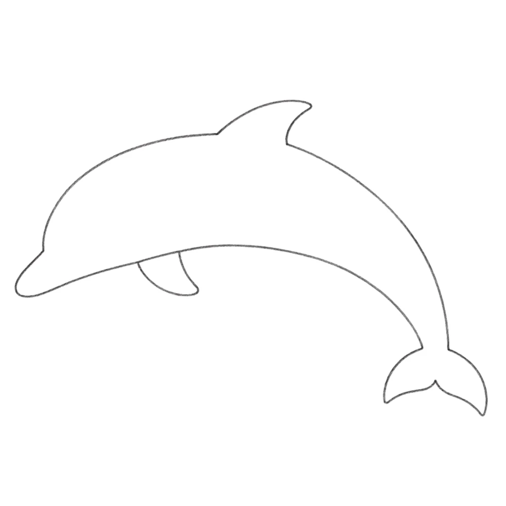 Step 1_ Draw the Dolphin’s Body Shape