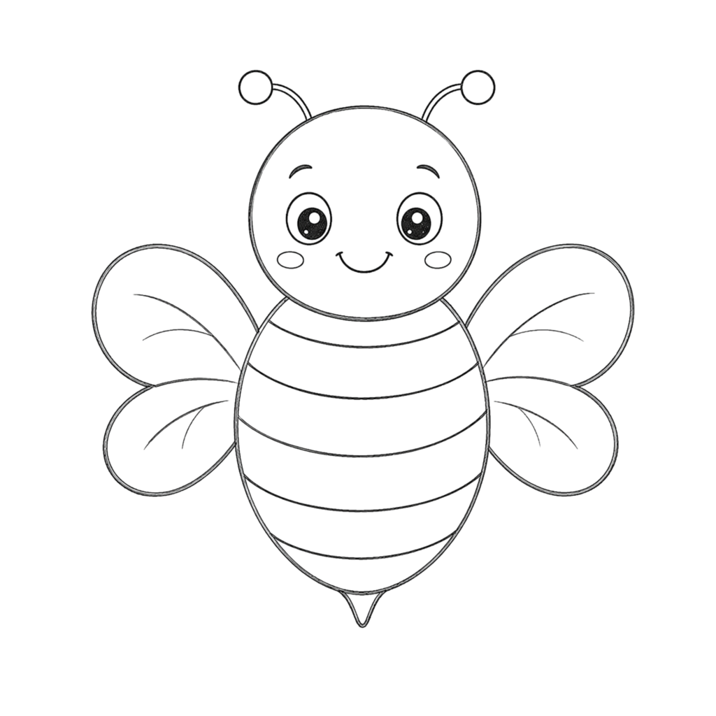Step 4_ Add the Bee’s Eyes, Smile, and Facial Features