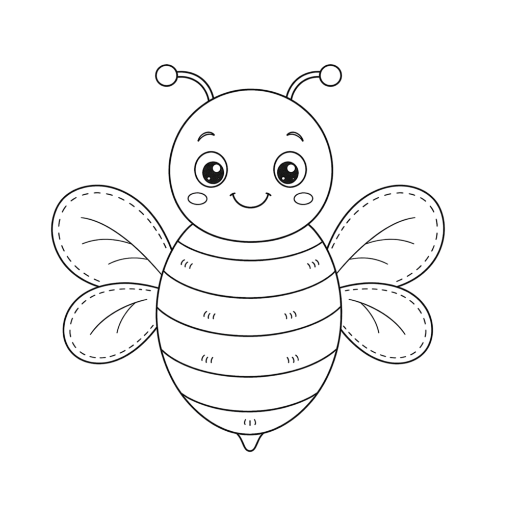 Step 5_ Draw the Bee’s Antennae and Small Details
